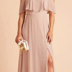 Birdy Grey ‎ Jane Convertible Chiffon Maxi Bridesmaid Dress with Slit in Taupe, S Photo 0