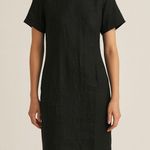 Ha Tran Womens Linen Dress Size 4 Black Midi Minimalist Cottage Lagom Modern Photo 0