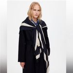 Madewell  Striped Geometric Black White Rectangular Wool Scarf NWT Photo 3