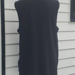 Rafaella  Black Faux Fur Open Front Vest with Ribbed Back Photo 5