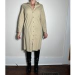 Blair  Tan Khaki Button Up 100% Cotton Midi Dress Size Small Photo 4
