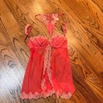 Victoria's Secret Vintage NWT  Angels Pink Lace Babydoll Thong Set 36C Small Photo 4