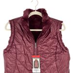 Nicole Miller Reversible Quilted Faux Fur Vest Wine Size Medium NWT Photo 2