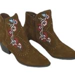 NWOT ~ CARLOS SANTANA Embroidered Suede LEATHER Cowboy Boots Booties ~ Women's 8 Brown Photo 1