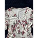 Maurice's Womens White Dress w Floral Casual Silky Sheer Overlay Size Small Photo 2