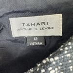 Tahari ASL Black White Tweed Sleeveless Belted Knee Length Sheath Dress Size 12 Photo 6
