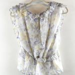 Storia Sleeveless Ruffle Front Blouse Top Purple Blue Large Photo 2