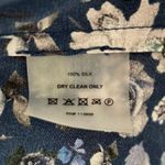 margaret o'leary Margaret O’Leary Poet Top Blue Floral Button Silk Photo 2