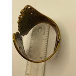 Vintage Brass Filigree Cuff Bracelet Hinged Fairycore Witchy Steampunk Jewelry Gold Photo 6