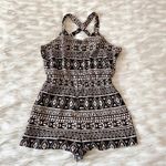 Forever 21 Black Tan Tribal Strappy Back Tumbler Girl Playsuit Sz S Photo 3