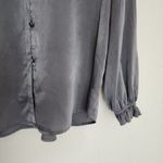 Show Me Your Mumu Satin Top Button Down Women Size M Long Sleeves Paxton TuiGray Photo 2