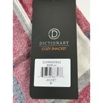 Dictionary Cozy Shacket Jacket Medium Plaid Button Down Collared Cropped SZ M Red Photo 6