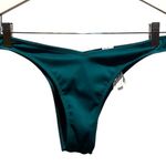 Hollister Women’s Bikini Bottoms Swimsuit Green Ribbed Thong Size Small Photo 0