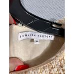 English Factory Tweed Puff Sleeve Top Cream Beige XS | Cottagecore Chic Photo 7