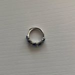 18K White Gold Plated Adjustable Blue Crystsl Sapphire Ring for Women Photo 2