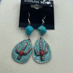Boutique NWOT Sterling silver Southwest Howlite turquoise coral earrings Photo 1