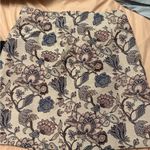 Loft Outlet Ladies Skirt Size 8 Lined Cream Floral Pattern Dusty Rose, Blue Photo 1