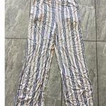 Lucy Paris  Blue Beige Striped Wide Leg Pants M Photo 0
