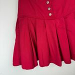 Vtg Y2K Corset Waist Red Pleated Mini Skirt Sz 2 High Rise Button Fly Photo 5