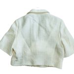 ZARA  cream tweed 3/4 sleeves with rhinestones buttons blazer cropped jacket NEW Photo 2