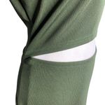 Pretty Garden Bodycon Midi Dress XL Green Cut Out Ribbed Knit 3/4 Sleeves Photo 6