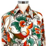 Escada Vintage Silk Butterfly Moth Floral Silk Button Photo 1