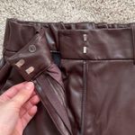 H&M Brown Faux Leather Wide Cropped Leg Pants Photo 1