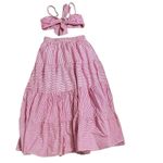 Labiz Maxi Skirt Stripe Cotton Set(Size Large) Red Photo 10