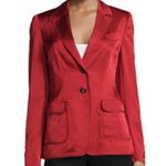 Escada Vermillion Red Satin Two Button Long Sleeve Blazer Size 42 Photo 0