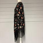 Torrid Black Floral Crepe Kimono with Fringe BNWT Photo 3