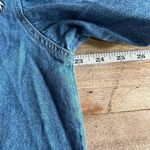 Vintage Christmas denim button down embroidered reindeer shirt Christmas large 1 Blue Photo 7