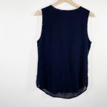 Ann Taylor Blouse Women Medium Blue Polka Dot Sleeveless Office Career Work Photo 1