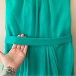 Lela Rose Chiffon Sleeveless Green Mini Dress with Belt Size 8 Photo 7