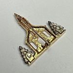 Darlene Church With Rhinestone Christmas Trees Brooch Pin Two Tone Gold Photo 6