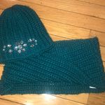 Target Teal infinity Scarf with Rhinestone Hat OS Photo 0