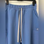 FIGS  High Waisted Yola Skinny Scrub Pants in capri blue sz small Photo 6