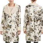 Boston Proper  Faux Suede Shearling Coat Floral Print S Photo 3