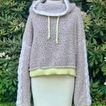 Free People Wild Hearts XS Sherpa Cropped Cowl Neck Sweatshirt Photo 0