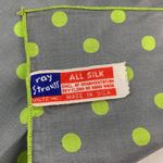 Women’s Vintage Ray Strauss Silk Gray Green Polka Dot Scarf shawl Women's Photo 3