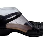 Womens Clarks Size 10 Leather Strappy Low Wedge Sandals Shoe Black Photo 6