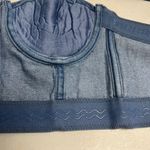 Denim Bustier Corset Top, Sleeveless Jean Cropped‎ Top, Blue Large Y2K Fashion Photo 2