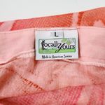 Pink AOP Flowers Floral Top Elastic Hem Retro Womens L Groovy Short Sleeve Boho Size L Photo 3