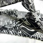 Chico's Black White Abstract Print Sheer Ruffled Scarf Photo 10