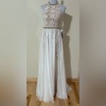 Jovani  49553A white cream lace halter prom dress NEW 2 Photo 10