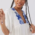 Urban Outfitters  White Blue Embroidered In The Meadow Maxi Boho Bohemian Dress New with tags Size medium Retail price $129+ Photo 7