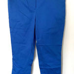 NWT NY & Co Blue Cropped Straight Leg Pants | Slim Fit Sateen Office Wear Sz 4 Photo 0