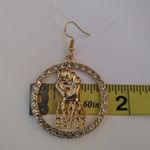 Gold Tone Black Lives Matter Rhinestone Earrings Photo 2