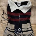 American Rag  Cie Womens Bohemian Vest Black Red Cream Tie Waist Size M Photo 0