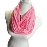 Geranium Pink Striped Cotton Infinity Scarf Y2K Colorful Winter Spring NEW Photo 0