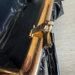 Vintage Black Vinyl‎ Ruffle Coquette Crossbody Evening Cocktail Purse Bag Clutch Photo 7